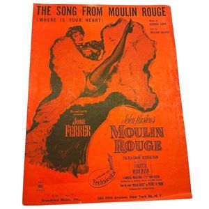 Where is Your Heart Song From Moulin Rouge Vintage Piano Sheet Music 1953